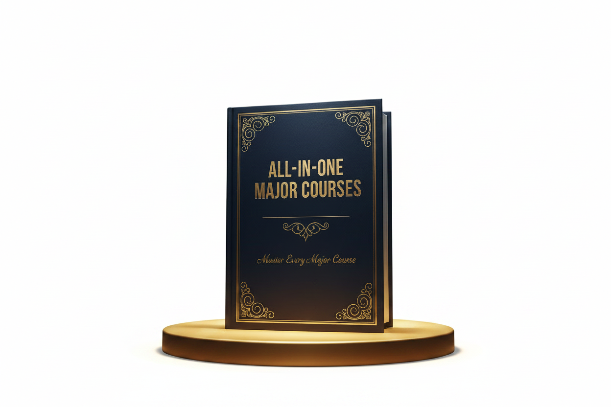 All-in-One Major Courses Book on Pedestal